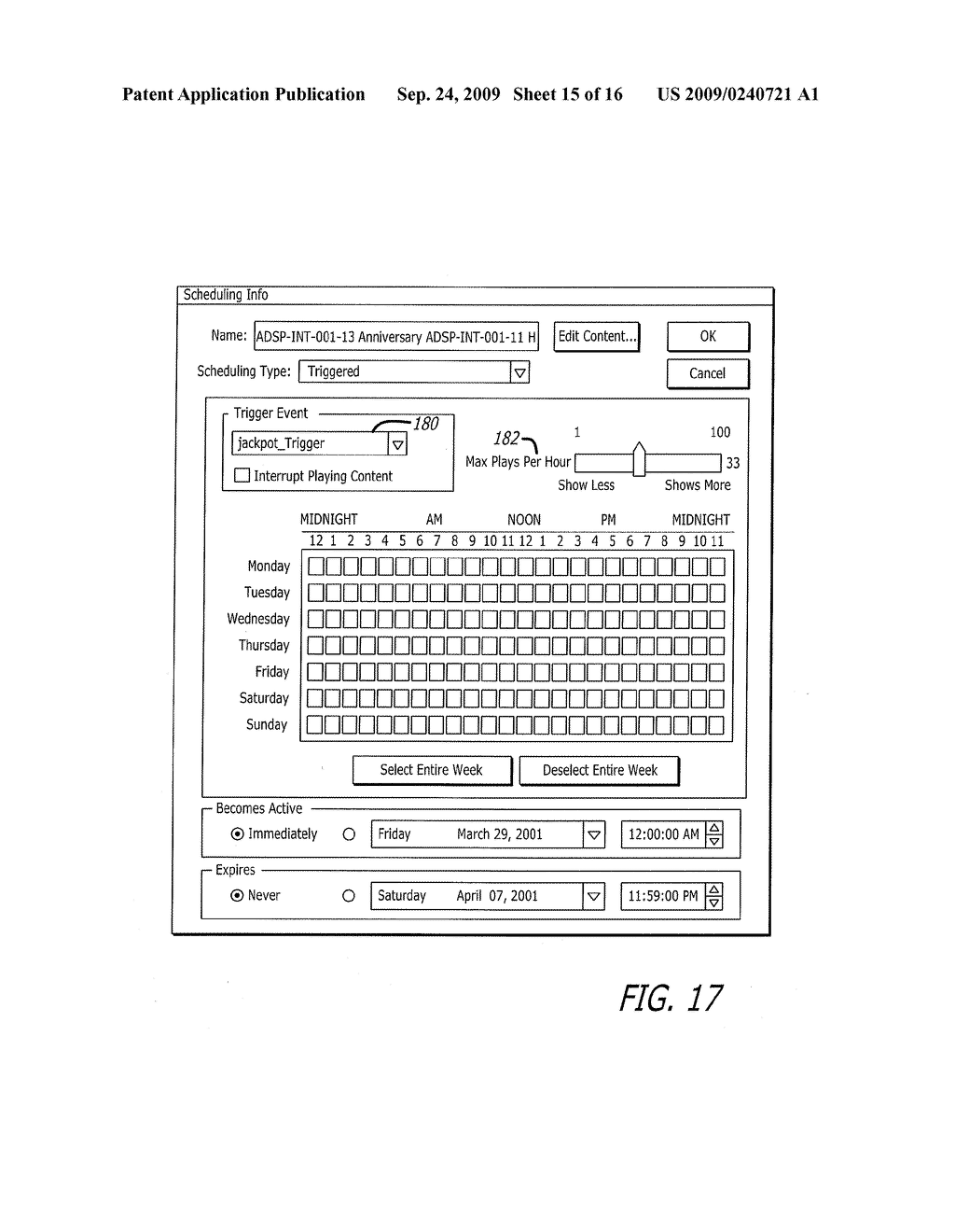 METHOD AND SYSTEM FOR ELECTRONICALLY SCHEDULING PLAYBACK OF MEDIA CONTENTS - diagram, schematic, and image 16