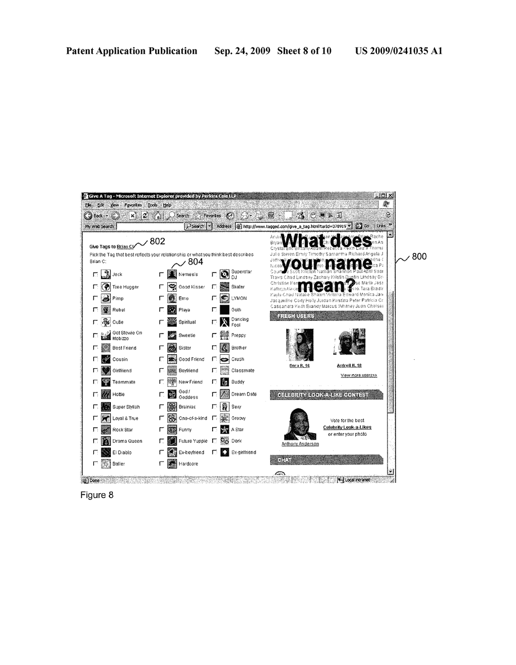 USER CREATED TAGS FOR ONLINE SOCIAL NETWORKING - diagram, schematic, and image 09