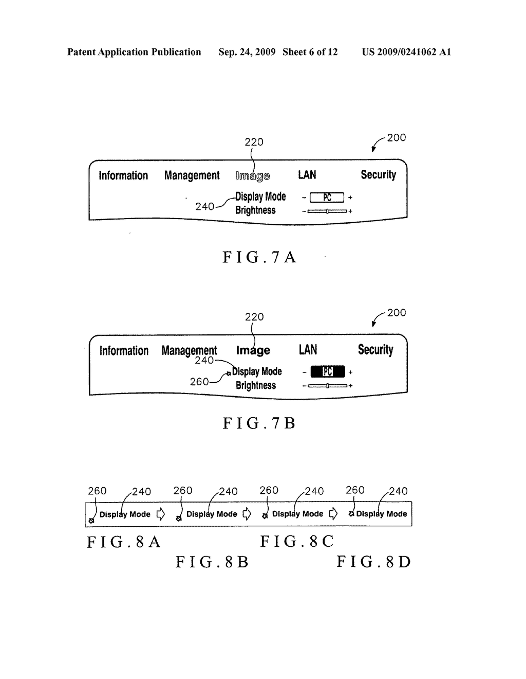 Method for switching function menus in a projector - diagram, schematic, and image 07