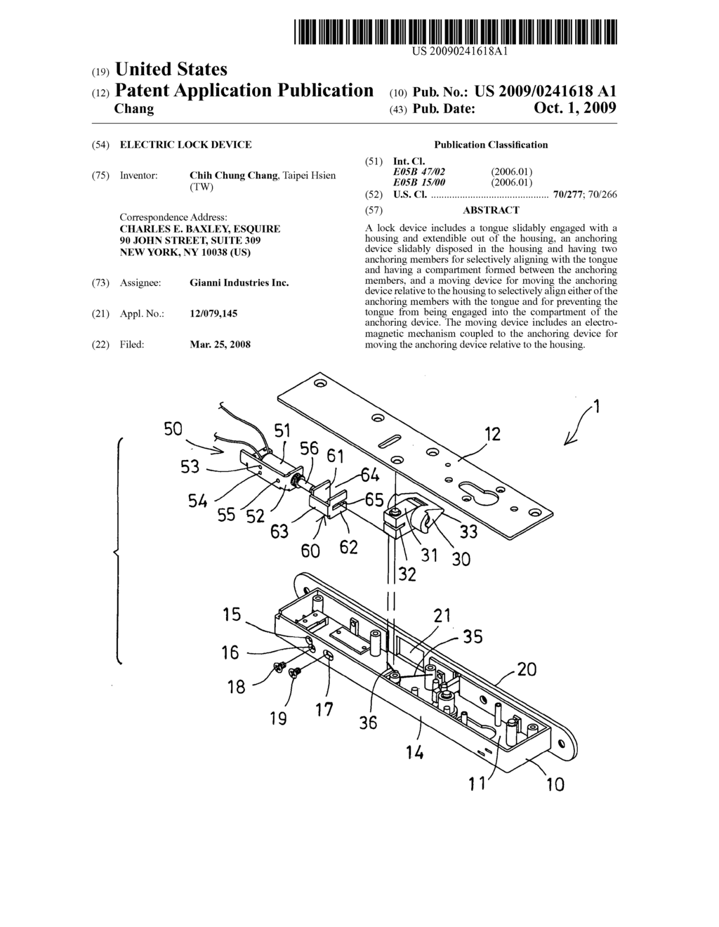 Electric lock device - diagram, schematic, and image 01