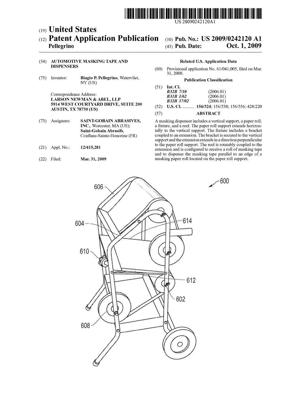 AUTOMOTIVE MASKING TAPE AND DISPENSERS - diagram, schematic, and image 01