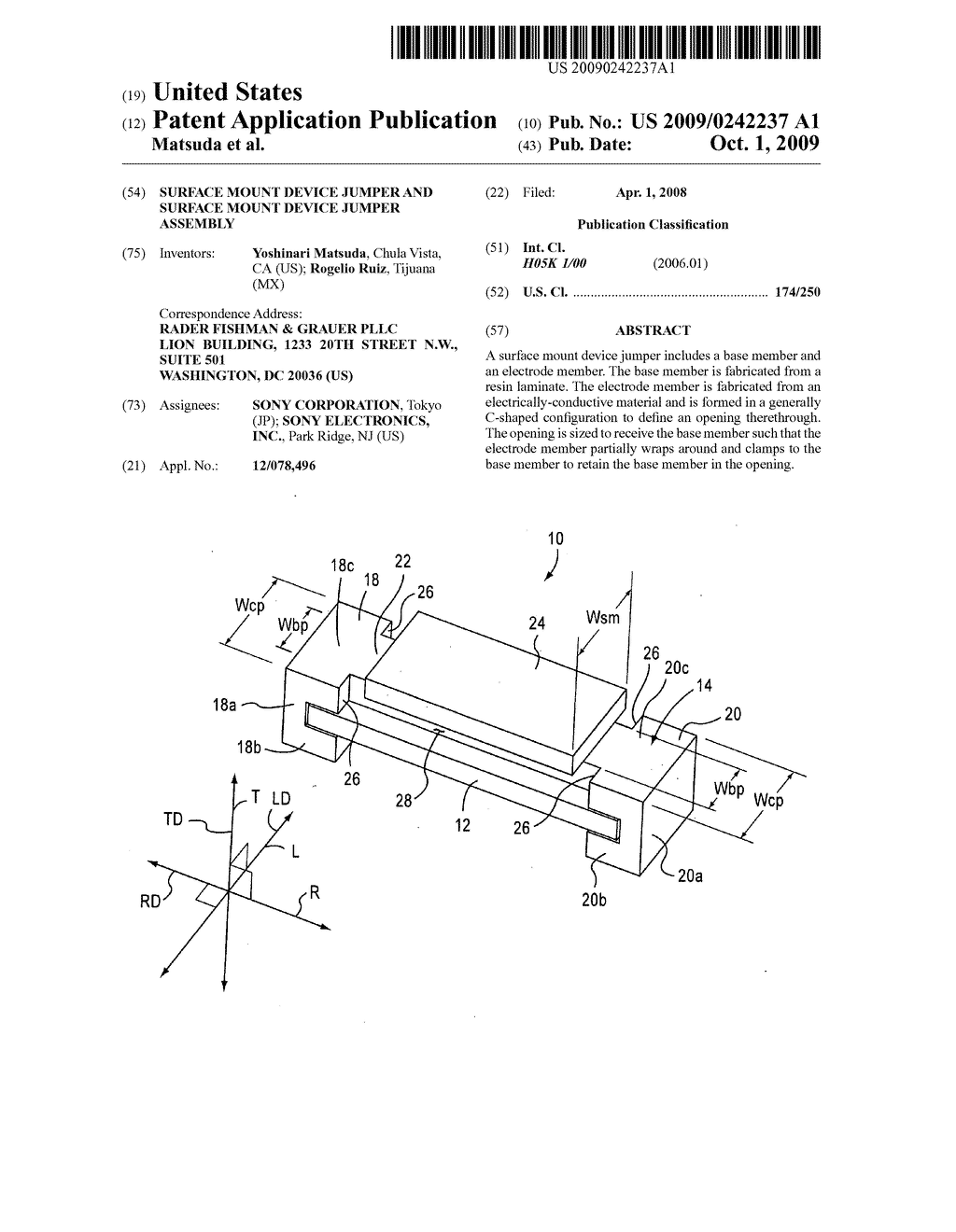 Surface mount device jumper and surface mount device jumper assembly - diagram, schematic, and image 01