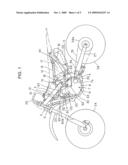 ARRANGEMENT STRUCTURE OF RADIATOR RESERVOIR TANK OF MOTORCYCLE diagram and image