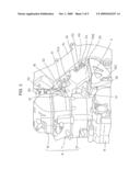 ARRANGEMENT STRUCTURE OF RADIATOR RESERVOIR TANK OF MOTORCYCLE diagram and image