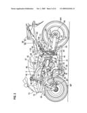 Motorcycle with control unit for controlling operation of a brake pressure regulating unit diagram and image