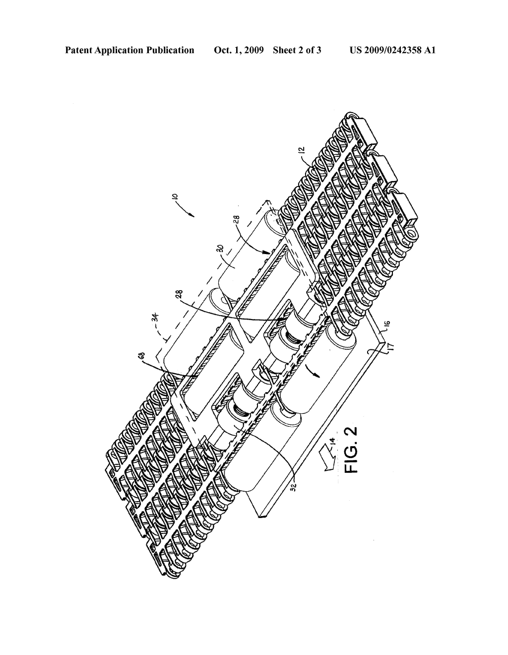 CONVEYOR AND BELT WITH CLUTCH-DRIVEN FLIGHTS - diagram, schematic, and image 03