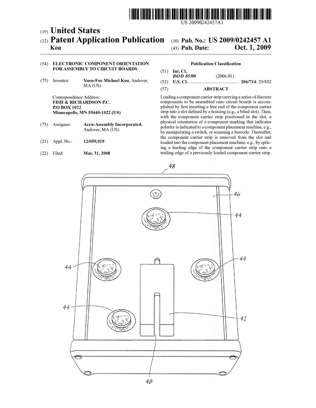 ELECTRONIC COMPONENT ORIENTATION FOR ASSEMBLY TO CIRCUIT BOARDS - diagram, schematic, and image 01