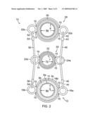 Apparatus for flexibly restraining service loops in an oil derrick to prevent entangling of the loops diagram and image