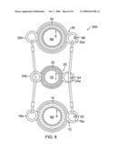 Apparatus for flexibly restraining service loops in an oil derrick to prevent entangling of the loops diagram and image