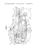 Saddle-type vehicle including wheel well shields and an underbody splash guard member diagram and image