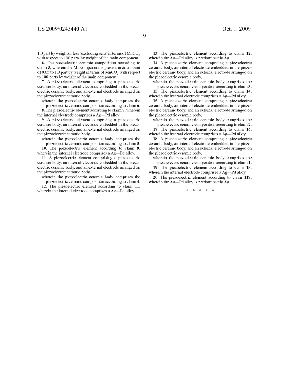 PIEZOELECTRIC CERAMIC COMPOSITIONS AND PIEZOELECTRIC ELEMENTS - diagram, schematic, and image 11