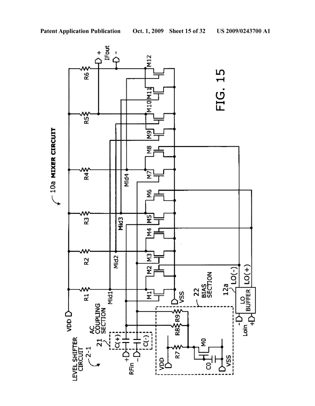 MIXER CIRCUIT FOR FREQUENCY MIXING OF DIFFERENTIAL SIGNALS - diagram, schematic, and image 16