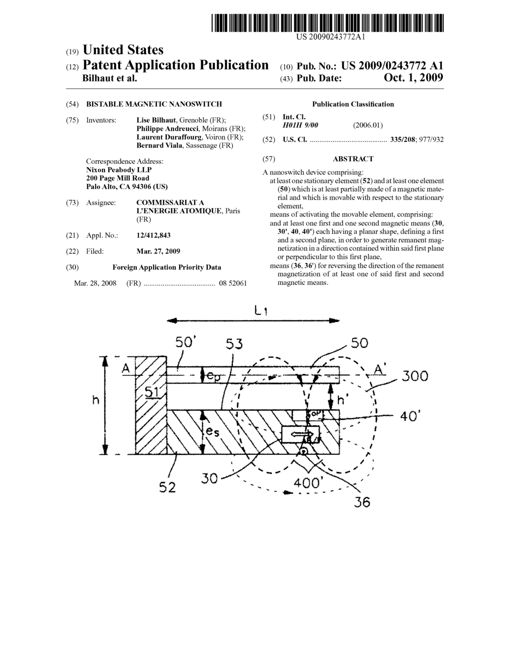 BISTABLE MAGNETIC NANOSWITCH - diagram, schematic, and image 01