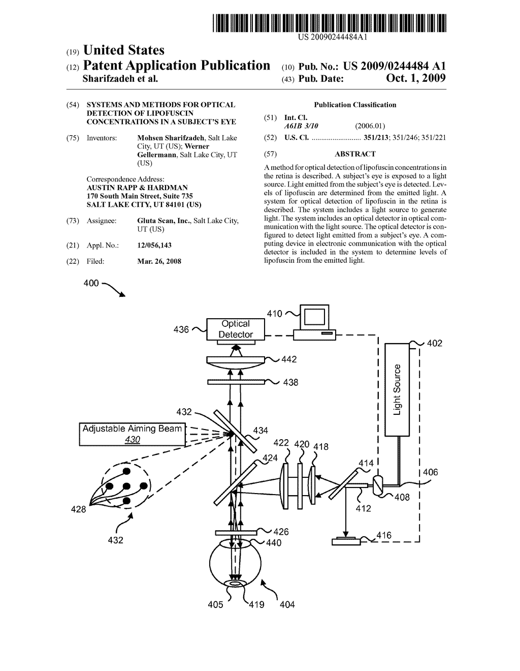 SYSTEMS AND METHODS FOR OPTICAL DETECTION OF LIPOFUSCIN CONCENTRATIONS IN A SUBJECT'S EYE - diagram, schematic, and image 01