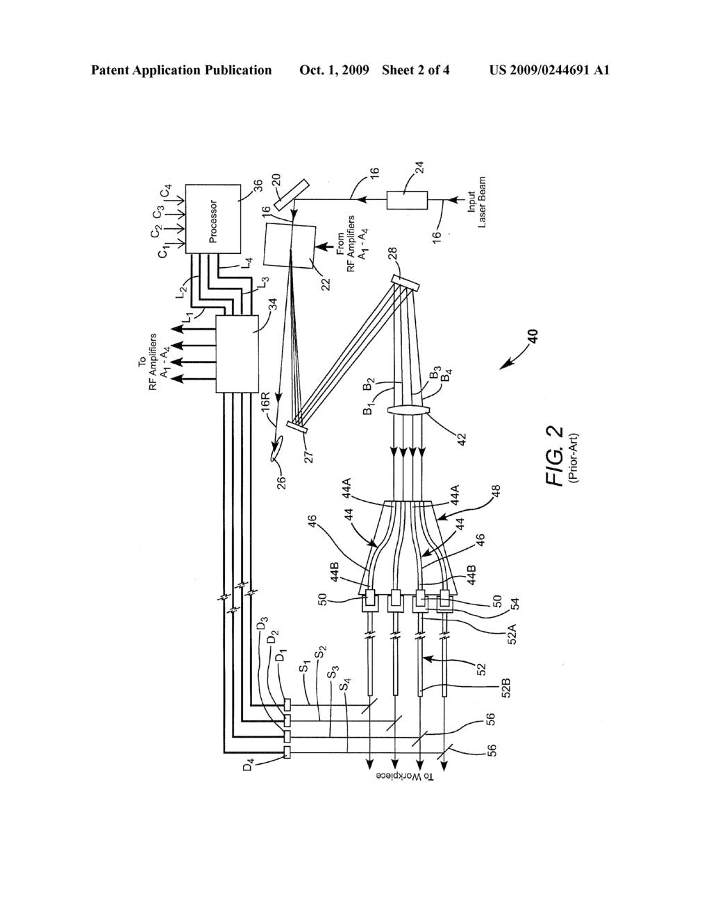 APPARATUS FOR PROVIDING MULTIPLE TIME-DIVISION MULTIPLEXED INDEPENDENTLY CONTROLLABLE PULSED BEAMS FROM A SINGLE, PULSED LASER OUTPUT-BEAM - diagram, schematic, and image 03