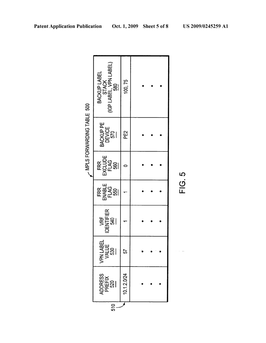 FAST REROUTE (FRR) PROTECTION AT THE EDGE OF A RFC 2547 NETWORK - diagram, schematic, and image 06