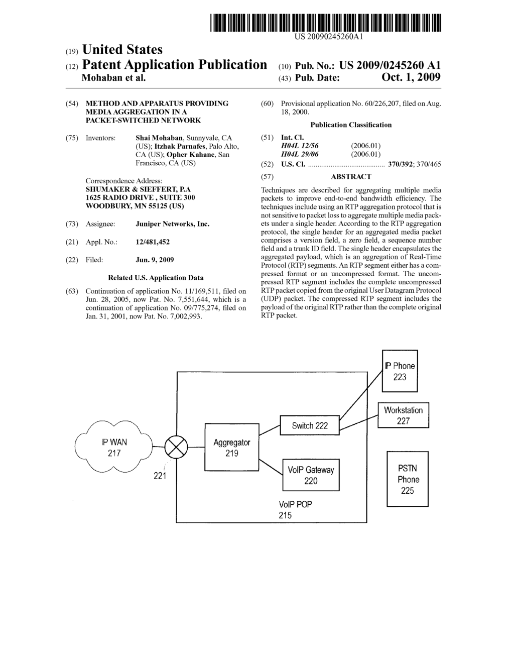 METHOD AND APPARATUS PROVIDING MEDIA AGGREGATION IN A PACKET-SWITCHED NETWORK - diagram, schematic, and image 01