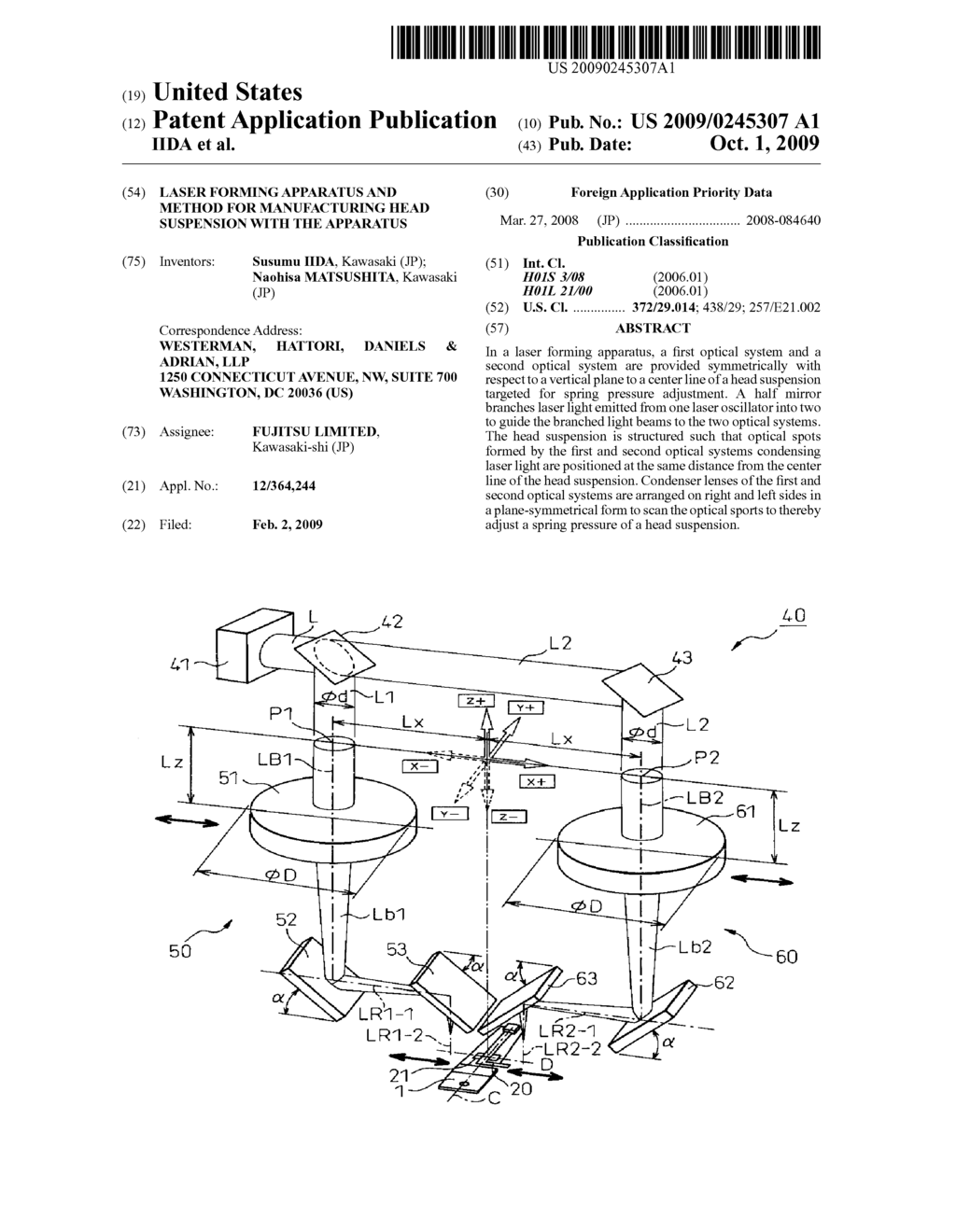 LASER FORMING APPARATUS AND METHOD FOR MANUFACTURING HEAD SUSPENSION WITH THE APPARATUS - diagram, schematic, and image 01