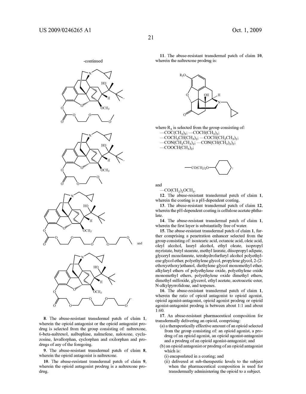 ABUSE DETERRENT TRANSDERMAL FORMULATIONS OF OPIATE AGONISTS AND AGONIST-ANTAGONISTS - diagram, schematic, and image 26