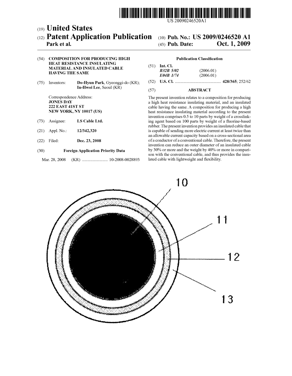 COMPOSITION FOR PRODUCING HIGH HEAT RESISTANCE INSULATING MATERIAL AND INSULATED CABLE HAVING THE SAME - diagram, schematic, and image 01