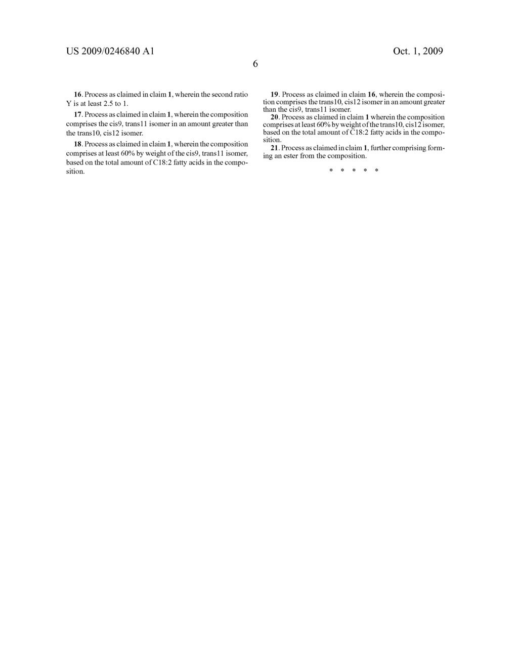 PROCESS FOR PRODUCING ISOMER ENRICHED CONJUGATED LINOLEIC ACID COMPOSITIONS - diagram, schematic, and image 07