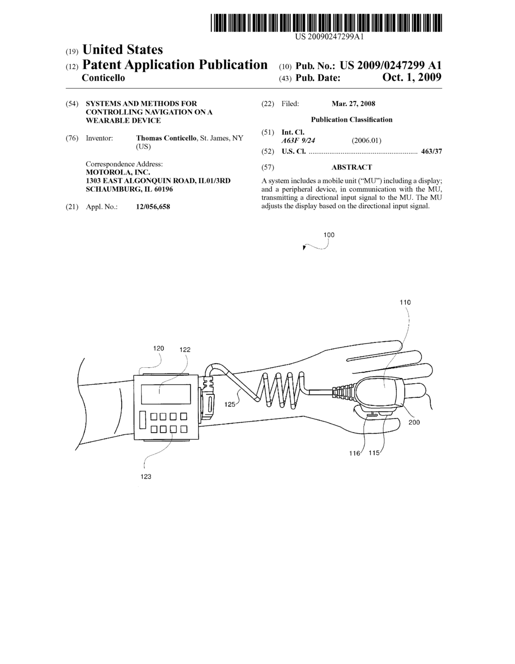 Systems and Methods for Controlling Navigation on a Wearable Device - diagram, schematic, and image 01