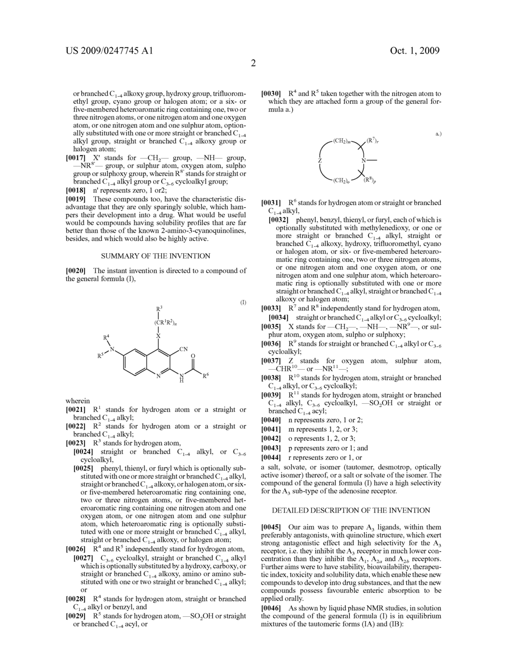 AMINOQUINOLINE DERIVATIVES AND THEIR USE AS ADENOSINE A3 LIGANDS - diagram, schematic, and image 03