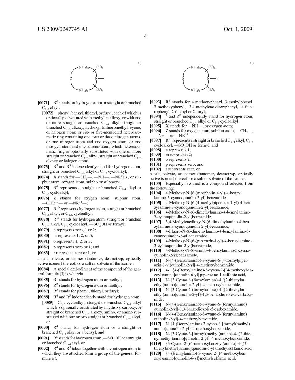 AMINOQUINOLINE DERIVATIVES AND THEIR USE AS ADENOSINE A3 LIGANDS - diagram, schematic, and image 05