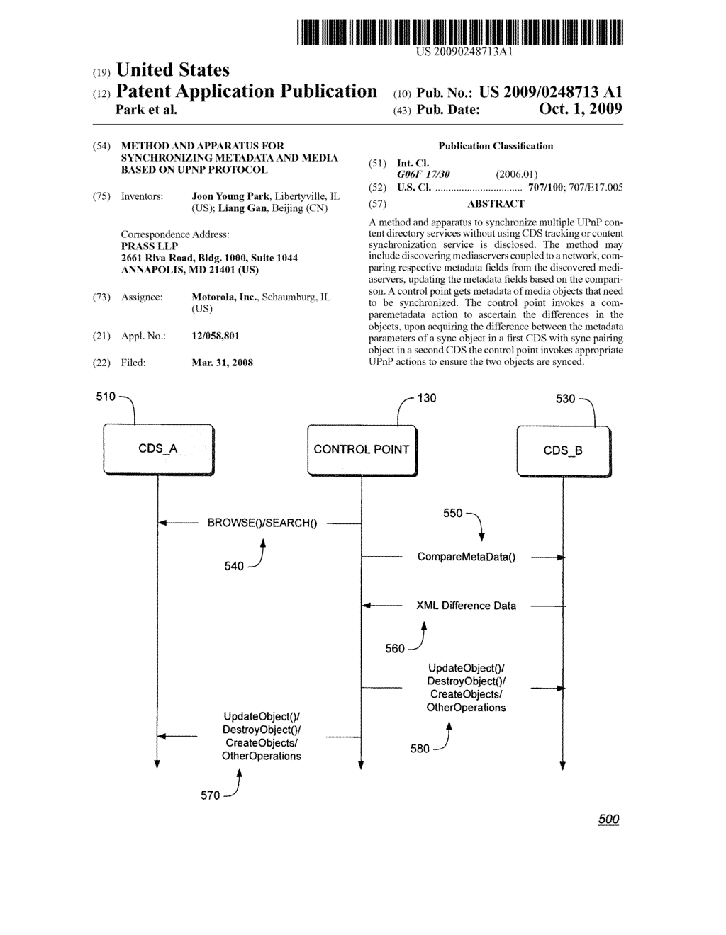 METHOD AND APPARATUS FOR SYNCHRONIZING METADATA AND MEDIA BASED ON UPNP PROTOCOL - diagram, schematic, and image 01