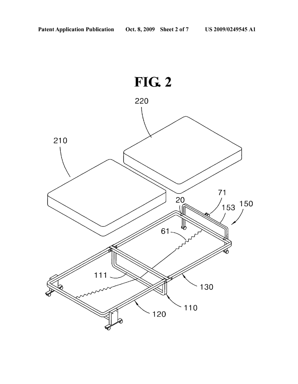 Portable and foldable bed - diagram, schematic, and image 03