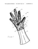 Abrading glove with integrated cleaner diagram and image
