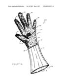 Abrading glove with integrated cleaner diagram and image