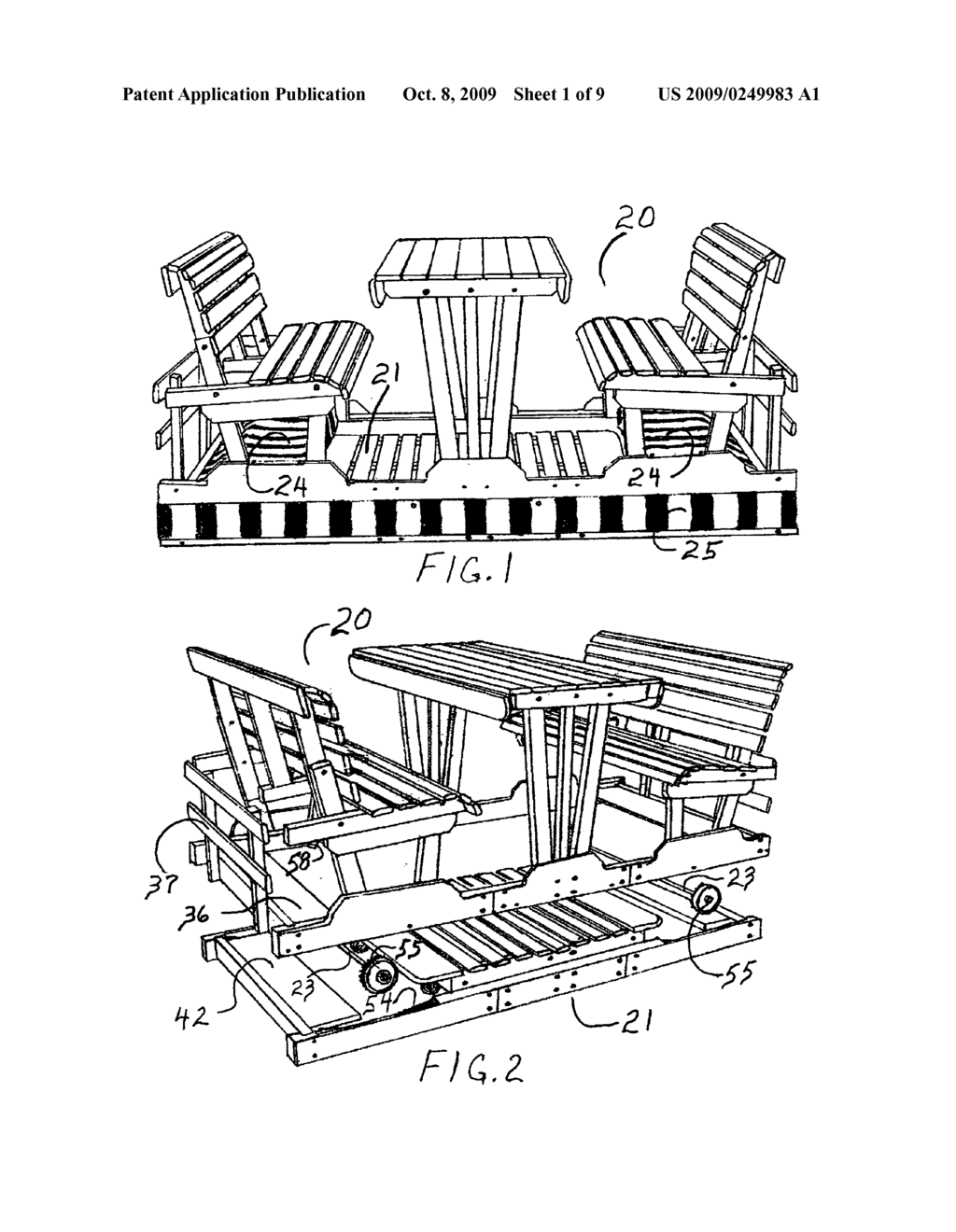 Gliding table and chairs - diagram, schematic, and image 02