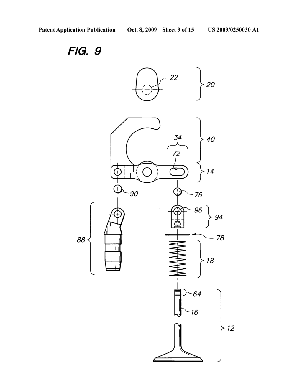 Engine with desmodromically actuated rocker - diagram, schematic, and image 10