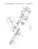 Brake pad holder with arrangement for fine adjustment of a distance between brake pad and wheel rim diagram and image