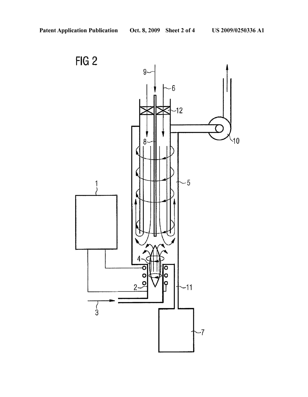 METHOD AND APPARATUS FOR THE TREATMENT OF DISPERSED MATERIAL - diagram, schematic, and image 03