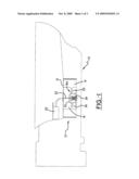 SPARE TIRE HOIST SYSTEM WITH COMPOSITE WHEEL PLATE HAVING SPRING RECESS diagram and image