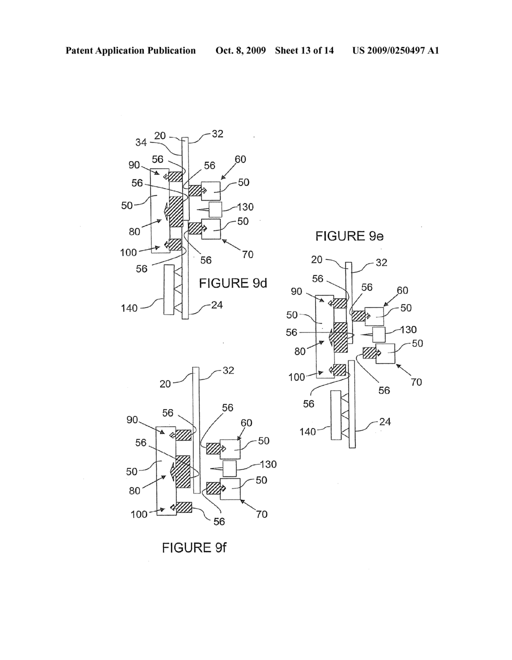 METHOD AND APPARATUS FOR SEPARATING A PANE OF BRITTLE MATERIAL FROM A MOVING RIBBON OF THE MATERIAL - diagram, schematic, and image 14