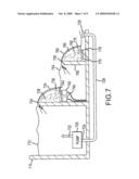 FOUNTAIN WITH FOG-FILLED, ILLUMINATED WATER DOMES diagram and image