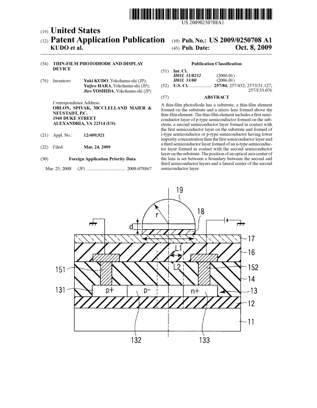 THIN-FILM PHOTODIODE AND DISPLAY DEVICE - diagram, schematic, and image 01