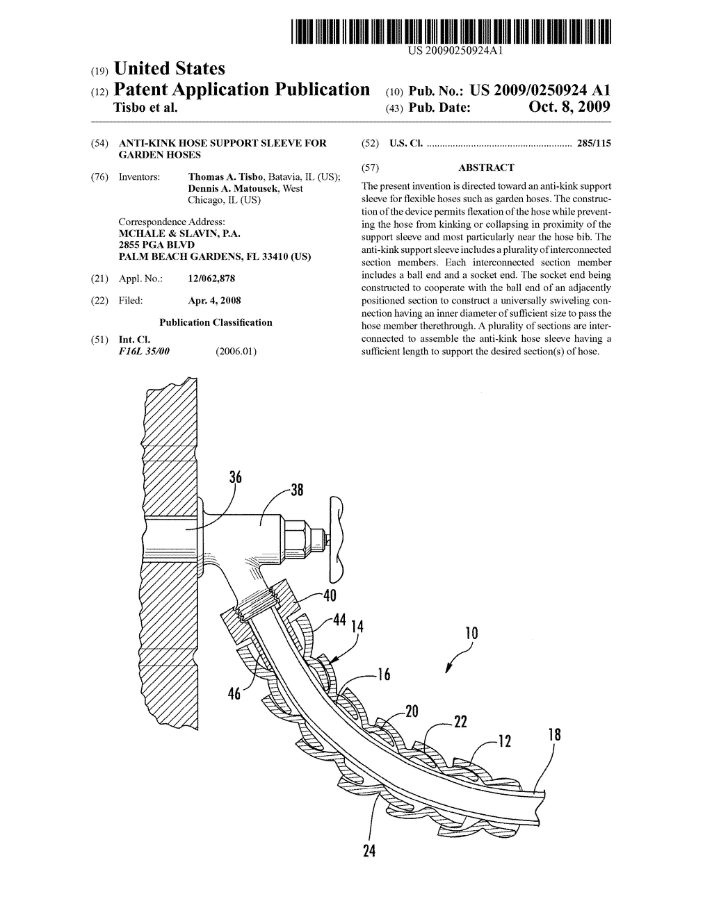 Anti-kink hose support sleeve for garden hoses - diagram, schematic, and image 01