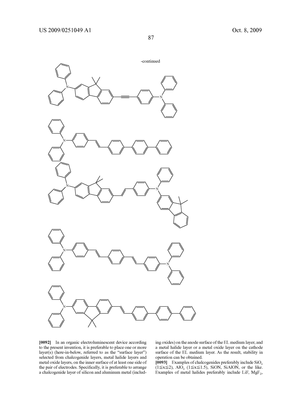 Organic electroluminescent device utilizing organic electroluminescent compounds - diagram, schematic, and image 89