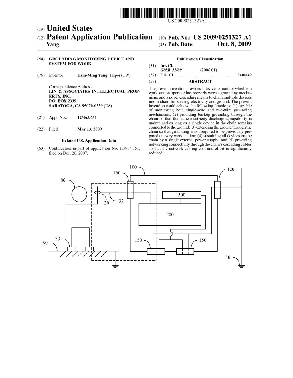 Grounding Monitoring Device And System For Work - diagram, schematic, and image 01