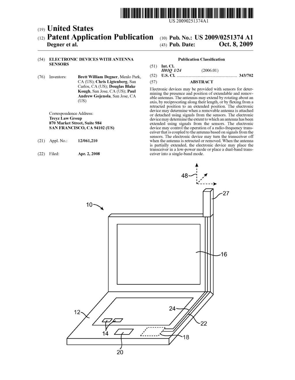 ELECTRONIC DEVICES WITH ANTENNA SENSORS - diagram, schematic, and image 01