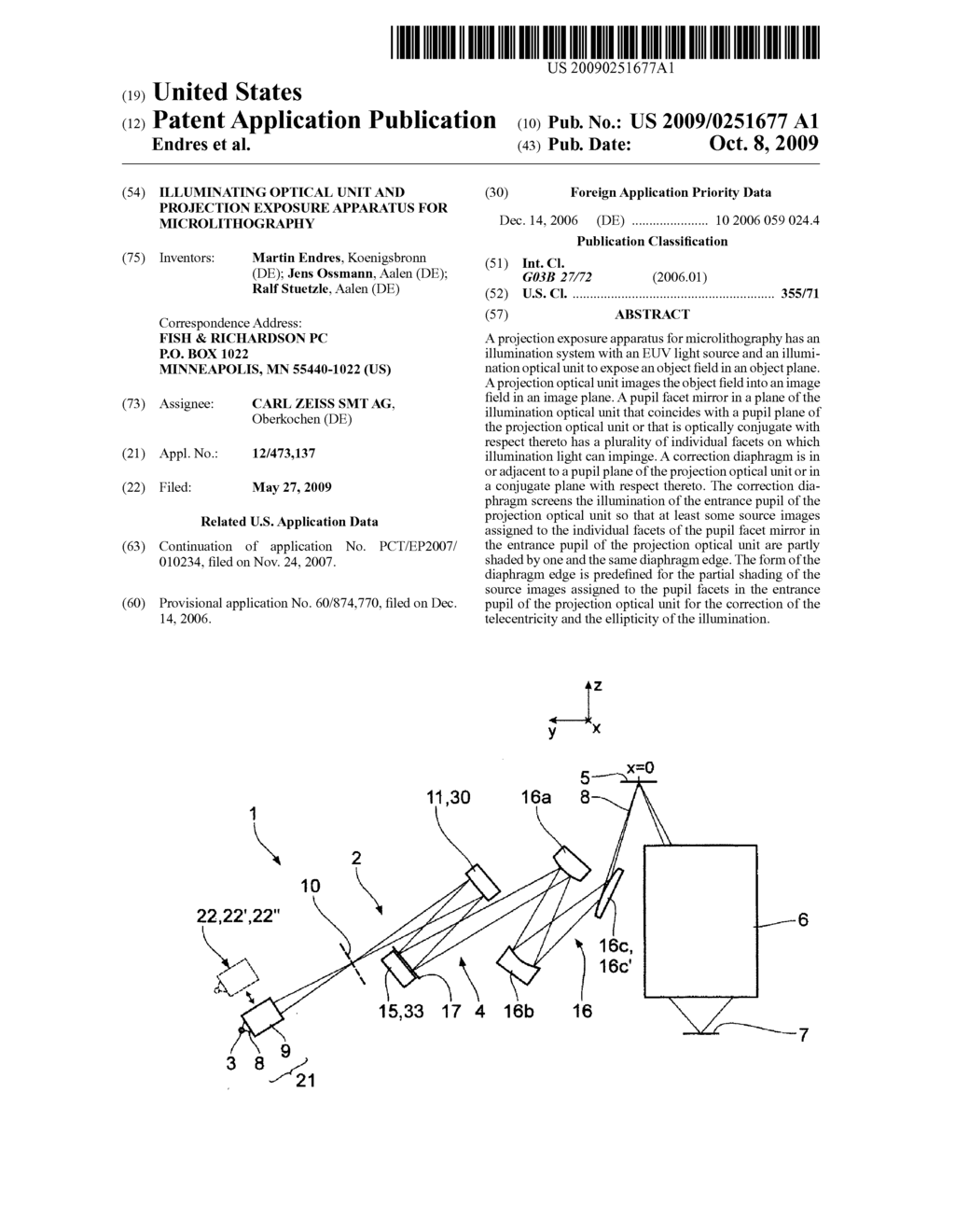 ILLUMINATING OPTICAL UNIT AND PROJECTION EXPOSURE APPARATUS FOR MICROLITHOGRAPHY - diagram, schematic, and image 01