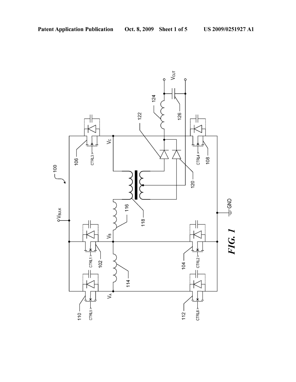 Phase Shifted DC-DC Converter with Improved Efficiency at Light Load - diagram, schematic, and image 02