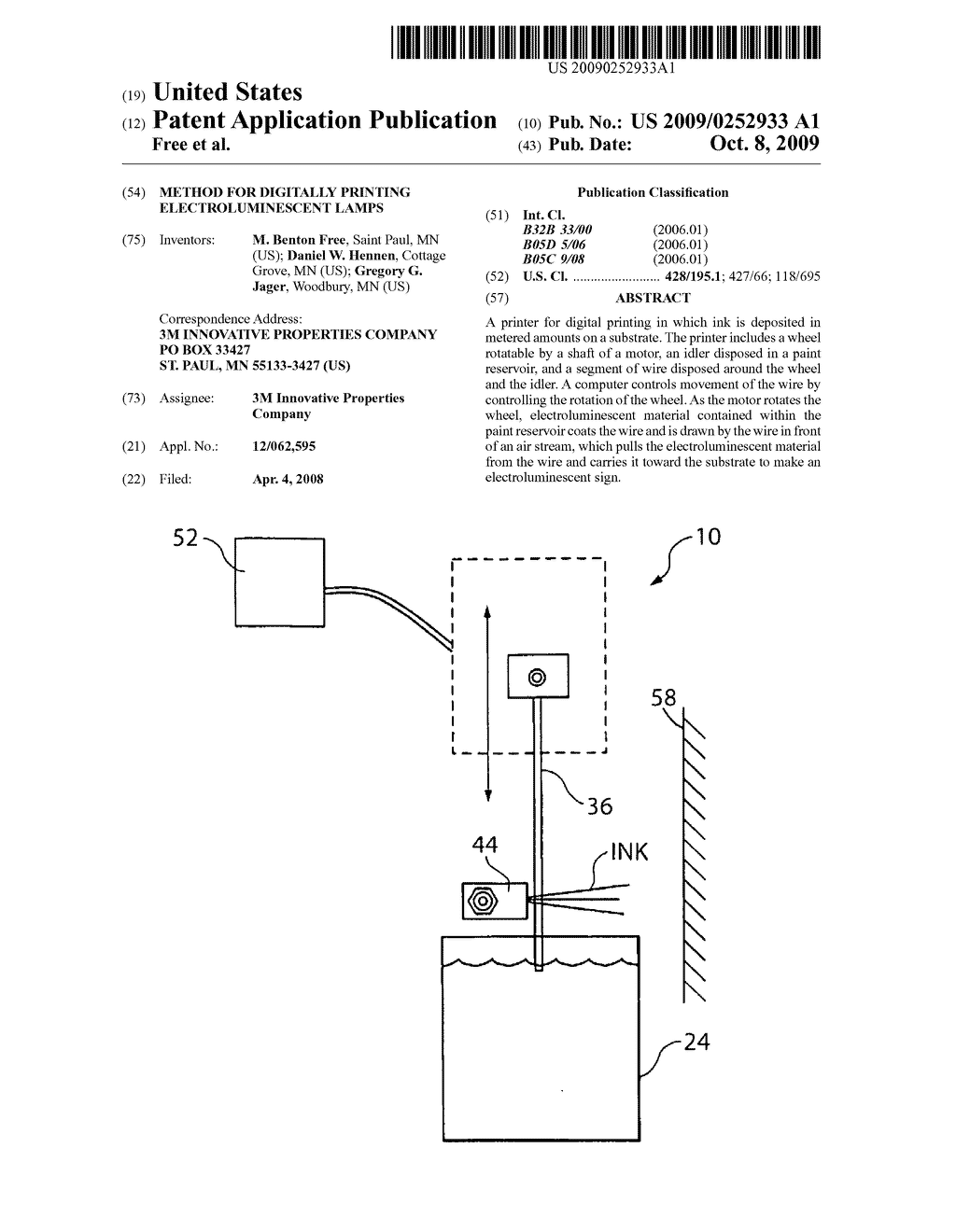 METHOD FOR DIGITALLY PRINTING ELECTROLUMINESCENT LAMPS - diagram, schematic, and image 01