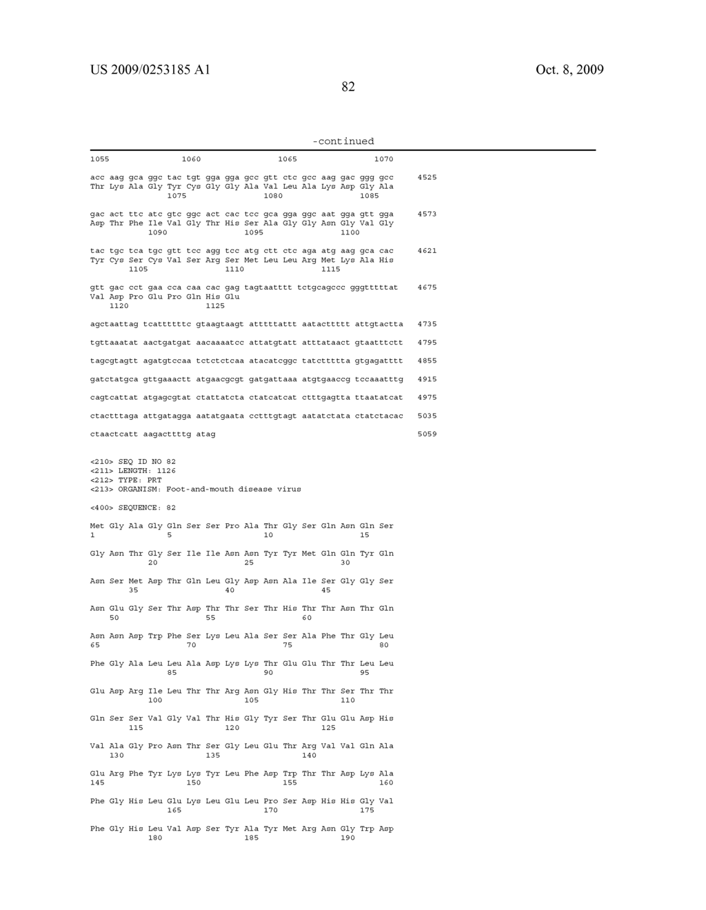 AVIPOX RECOMBINANTS EXPRESSING FOOT AND MOUTH DISEASE VIRUS GENES - diagram, schematic, and image 161