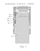 Electrical card connector with improved card locking arm for holding an inserted card diagram and image