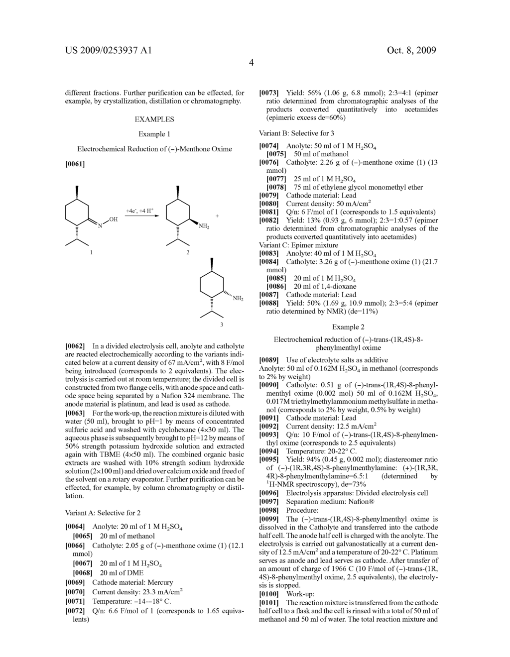 ELECTROCHEMICAL PRODUCTION OF STERICALLY HINDERED AMINES - diagram, schematic, and image 05